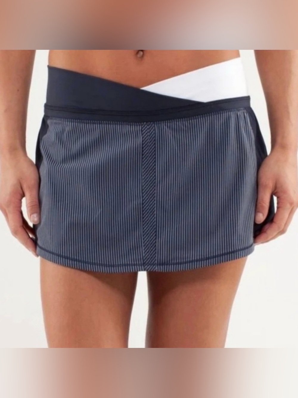 Lululemon Pace Skort Wagon Stripe Inkwell